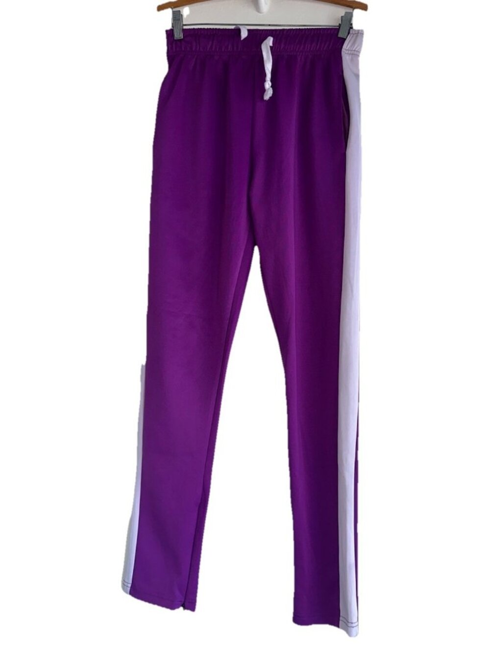 Weiv Los Angeles Track Pants Men's M Purple White Side Striped Ankle Zip